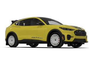 Ford Mach-E Mud Flap Kit - Rally Armor - Rally Edition UR - Black/Metallic Black Logo - `21-`25